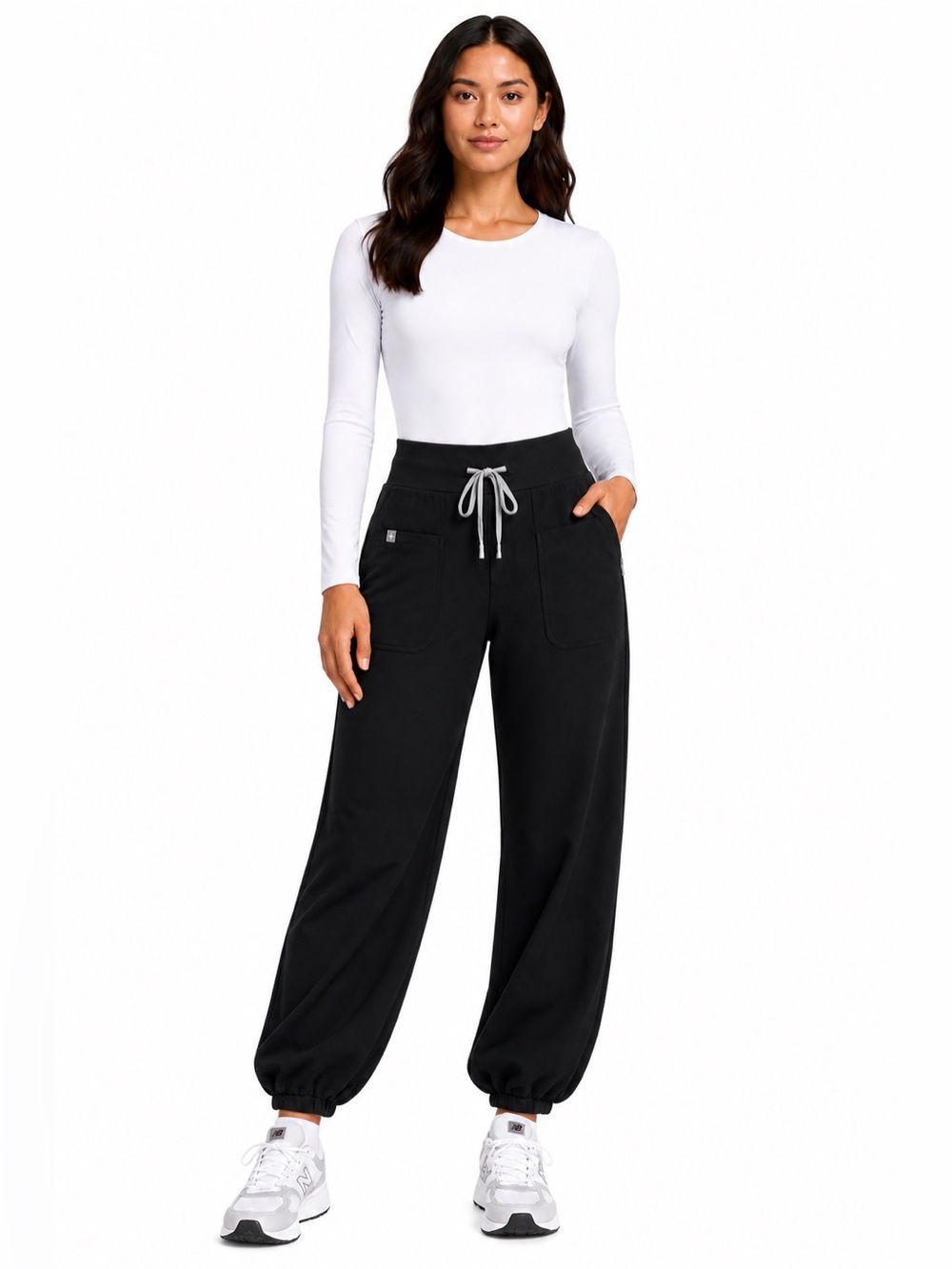 NWOT FIGS Rio High Waisted Balloon Scrub Pant — Black — S